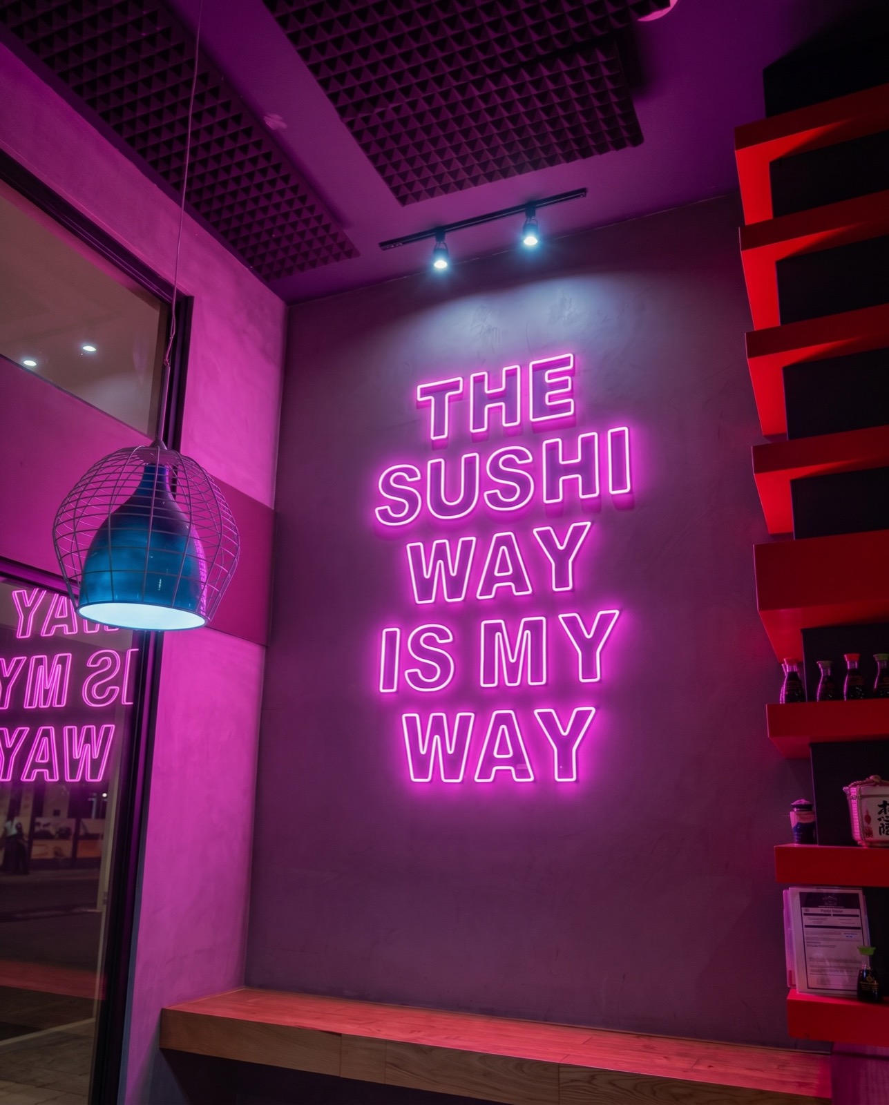 Neón para Nación Sushi: The sushi way is my way